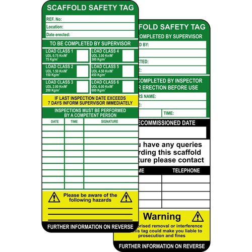 Scaffold Safety Tagging System (TG01-1)